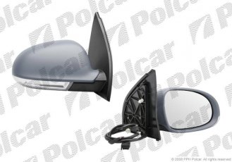 Купить 9513524M Polcar - Зеркало внешнее правая сторона управление электр. крышка под покраску обогреваемое стекло выпуклое с