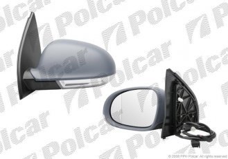 Купить 9513514M Polcar - Зеркало внешнее левая сторона управление электр. крышка под покраску обогреваемое стекло асферичное
