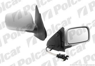 Купить 9524521M Polcar - Зеркало внешнее правая сторона управление механич.  (проводки)  крышка под покраску стекло выпуклое сте
