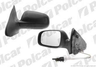Купить 9525511M Polcar - Зеркало внешнее левая сторона управление механич.  (проводки)  крышка черн./под покраску стекло асферич