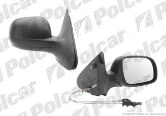 Купить 9525521M Polcar - Зеркало внешнее правая сторона управление механич.  (проводки)  крышка черн./под покраску стекло выпукл