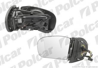 Купить 5003515M Polcar - Зеркало внешнее левая сторона управление электр. без крышки обогреваемое стекло асферичное синее сте