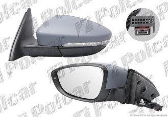 Купить 9503514M Polcar - Зеркало внешнее левая сторона управление электр. под покраску обогреваемое стекло асферичное соедине