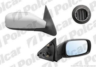 Купить 6037526M Polcar - Зеркало внешнее правая сторона управление электр. крышка под покраску обогреваемое стекло выпуклое с
