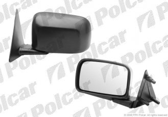 Купити 9534523M Polcar - Дзеркало зовнішнє права сторона управління ручне чорна кришка скло опукле скло хром VOLKSWAGE