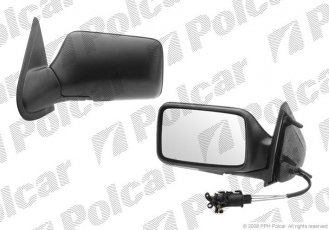 Купить 9538521E Polcar - Зеркало внешнее правая сторона управление механич.  (проводки)  черная крышка стекло выпуклое стекло хр
