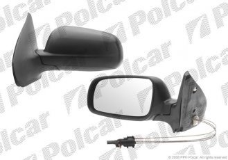 Купить 9541521M Polcar - Зеркало внешнее правая сторона управление механич.  (проводки)  черная крышка стекло выпуклое стекло хр