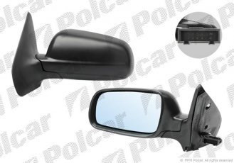 Купить 9541514M Polcar - Зеркало внешнее левая сторона управление электр. крышка черн./под покраску обогреваемое стекло плоск