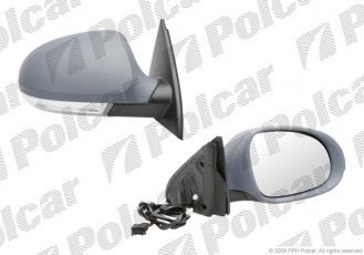 Купить 9555524M Polcar - Зеркало внешнее правая сторона управление электр. крышка под покраску обогреваемое стекло выпуклое с