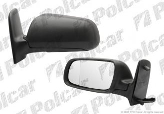 Купить 9550514M Polcar - Зеркало внешнее левая сторона управление электр. черная крышка обогреваемое стекло асферичное стекло