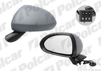 Купить 5558514M Polcar - Зеркало внешнее левая сторона управление электр. крышка под покраску стекло асферичное стекло хром O