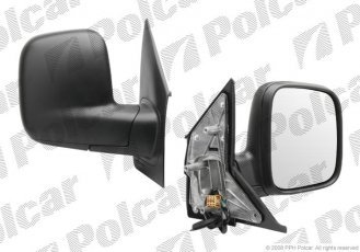 Купить 9568524M Polcar - Зеркало внешнее правая сторона управление электр. черная крышка обогреваемое стекло выпуклое стекло