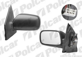 Купити 8103514M Polcar - Дзеркало зовнішнє ліва сторона управління електр. кришка текстура скло опукле скло хром 3 болта
