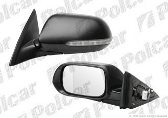 Купить 3833515M Polcar - Зеркало внешнее левая сторона управление электр. крышка черн./под покраску обогреваемое стекло асфер