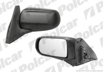 Купить 4509511M Polcar - Зеркало внешнее левая сторона управление механич. крышка текстура стекло выпуклое стекло хром MAZDA