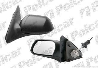 Купить 321851M Polcar - Зеркало внешнее левая сторона управление механич.  (проводки)  черная крышка стекло асферичное стекло х