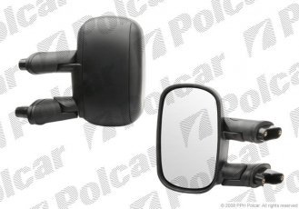 Зеркало внешнее левая сторона управление ручное черная крышка стекло выпуклое 304051M Polcar –  фото 1