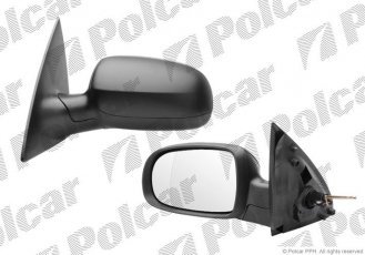 Купить 555651M Polcar - Зеркало внешнее левая сторона управление механич.  (проводки)  черная крышка стекло асферичное стекло х