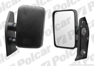 Зеркало внешнее левая сторона управление ручное черная крышка стекло выпуклое 570151M Polcar –  фото 1