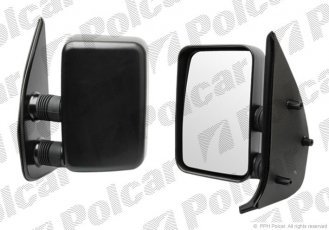 Зеркало внешнее левая сторона управление ручное черная крышка стекло выпуклое 570251M Polcar –  фото 1