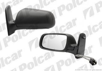 Купить 955052M Polcar - Зеркало внешнее правая сторона управление механич.  (проводки)  черная крышка стекло выпуклое стекло хр
