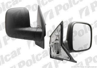Купить 956852M Polcar - Зеркало внешнее правая сторона управление ручное черная крышка стекло выпуклое стекло хром VOLKSWAGE
