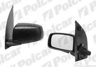 Купити 300352M Polcar - Дзеркало зовнішнє права сторона управління ручне чорна кришка скло опукле скло хром FIAT PAND