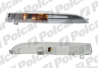 Купить 955619-R Polcar - Указатель поворота передний левая сторона FER в бампере белый с патронами ламп ECE VOLKSWAGEN PASSAT