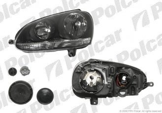 Купити 9513102H Polcar - Фара основна права сторона HELLA тип лампи=H7+H7 електричний з мотором чорна рамка відбивача E