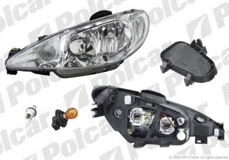 Купить 5723091V Polcar - Фара основная левая сторона VALEO тип лампы=H7+H7 электрический без мотора ECE PEUGEOT 206 (2)  01.9