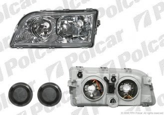 Купити 9041104E Polcar - Фара основна права сторона TYC тип лампи=H7+H7 електричний без мотора рамка хром ECE VOLVO S40/