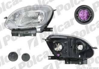 Купить 30A109-U Polcar - Фара основная левая сторона AL тип лампы=H4 электрический с мотором ECE FIAT PANDA 05.12-  (Q)