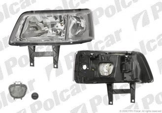 Купити 9568100E Polcar - Фара основна права сторона TYC тип лампи=H4 електричний з мотором з кріпленням до передньої панелі
