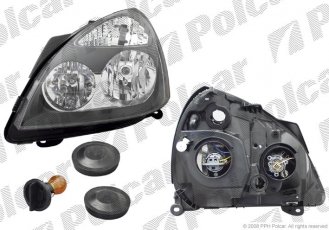 Купить 601609E Polcar - Фара основная левая сторона тип лампы=H1+H7 электрический без мотора черная рамка отражателя ECE REN