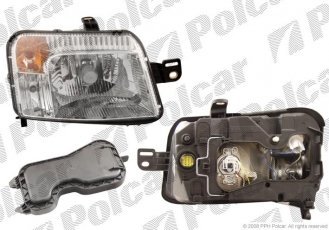 Купить 300310U Polcar - Фара основная правая сторона AL гнездо 14-болтов тип лампы=H4 электрический с мотором ECE FIAT PANDA 300310-U