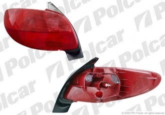 Купить 572388S Polcar - Фонарь задний правая сторона AXO SCINTEX без патрона лампы ECE PEUGEOT 206 (2)  01.98-04.09 (Q)