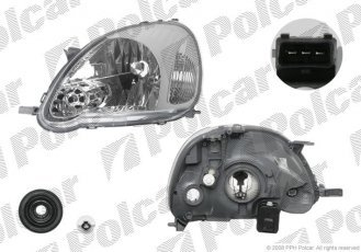 Купить 810410V Polcar - Фара основная правая сторона VALEO тип лампы=H4 электрический с мотором ECE TOYOTA YARIS (CP10)  04.0 810410-V