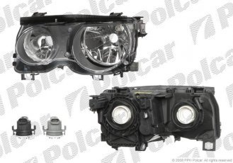 Фара основна права сторона AL тип лампи=H7+H7 електричний з мотором ECE BMW 201010U Polcar фото 1