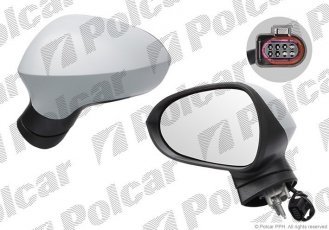 Купить 67265191M Polcar - Зеркало внешнее левая сторона управление электр. под покраску обогреваемое стекло выпуклое стекло хр