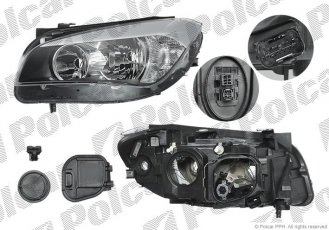 Купити 206010-V Polcar - Фара основна права сторона VALEO тип лампи=H7+H7 електричний з мотором ECE BMW X1 (E84)  09.09-  (