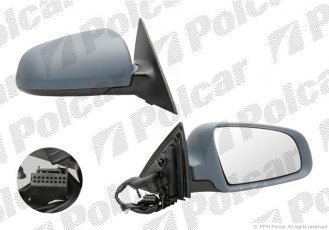 Купить 1338524M Polcar - Зеркало внешнее правая сторона управление электр. крышка черн./под покраску обогреваемое стекло выпу