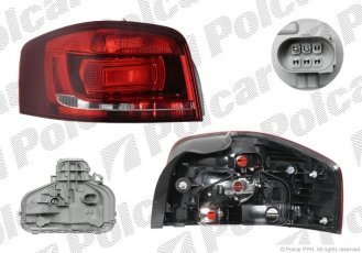 Купити 1332883U Polcar - Ліхтар задній права сторона AL чорний корпус ECE AUDI A3 (8P)  04.08-  (Q)