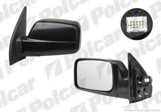 Купить 2747514M Polcar - Зеркало внешнее левая сторона управление электр. крышка черн./под покраску стекло выпуклое складное