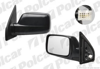 Купить 2747522M Polcar - Зеркало внешнее правая сторона управление электр. крышка черн./под покраску стекло выпуклое NISSAN X