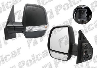 Купить 3042516M Polcar - Зеркало внешнее левая сторона управление электр. обогреваемое стекло выпуклое соединение 6 болтов с