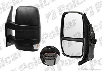 Купить 3080511M Polcar - Зеркало внешнее левая сторона управление ручное короткое стекло выпуклое с указат.поворота IVECO DAI