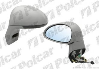 Купить 2329516M Polcar - Зеркало внешнее левая сторона управление электр. крышка под покраску обогреваемое стекло выпуклое си