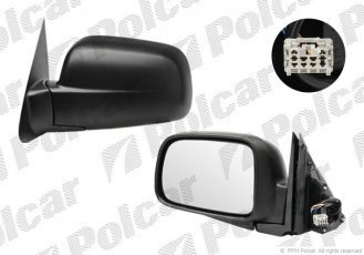 Купити 3876524M Polcar - Дзеркало зовнішнє права сторона управління електр. чорна кришка скло опукле складне HONDA CRV (