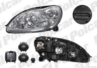 Купити 5030090E Polcar - Фара основна ліва сторона з п/тум.світлом тип лампи=H7+H7+H7 ручний ECE MERCEDES S-KLASSE (W220)  03
