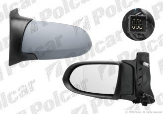 Купить 5560526M Polcar - Зеркало внешнее правая сторона управление электр. крышка под покраску обогреваемое стекло выпуклое с